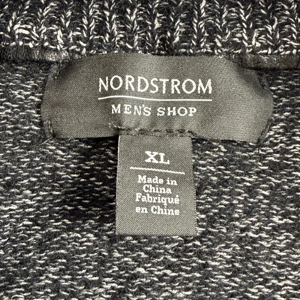 Nordstrom Men's Shop Sweater Men XL Grey Cashmere Silk Quarter Zip Marled Knit